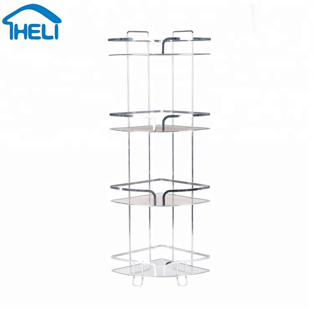 Tier Metal Shower Corner Pole Caddy Bathroom Wall Shelf Storage Rack H –  Quality Home Distribution