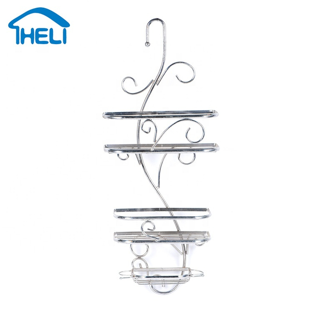 Tier Metal Shower Corner Pole Caddy Bathroom Wall Shelf Storage Rack H –  Quality Home Distribution